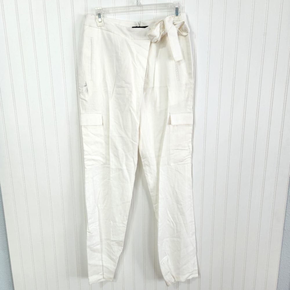 BCBGMaxazria | New Tie Waist Cargo Pants White Small